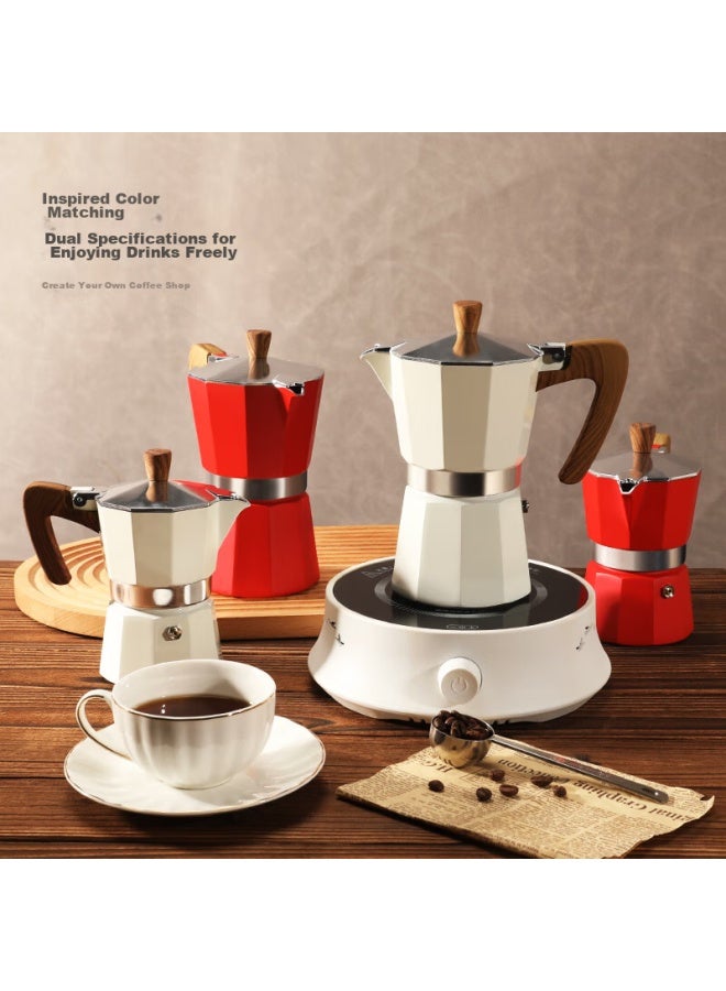 Mongdio Moka Pot, Single Valve Pour-over Coffee Maker, Italian Espresso Machine, Home Use Coffee Brewing Pot, 3 Cups Capacity, 150ml - Image 4