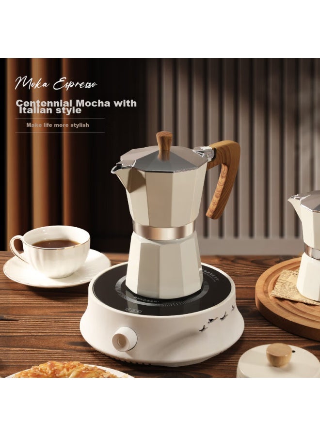 Mongdio Moka Pot, Single Valve Pour-over Coffee Maker, Italian Espresso Machine, Home Use Coffee Brewing Pot, 3 Cups Capacity, 150ml - Image 3