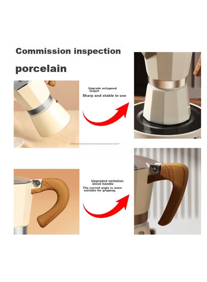Mongdio Moka Pot, Single Valve Pour-over Coffee Maker, Italian Espresso Machine, Home Use Coffee Brewing Pot, 3 Cups Capacity, 150ml - Image 2
