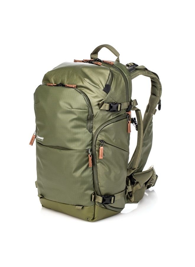 Explore V2 25 Water Resistant Camera Backpack - Fits DSLR, Mirrorless Cameras, Batteries & Lenses - Small Mirrorless Core Unit Modular Camera Insert Included - Army Green (520-153)