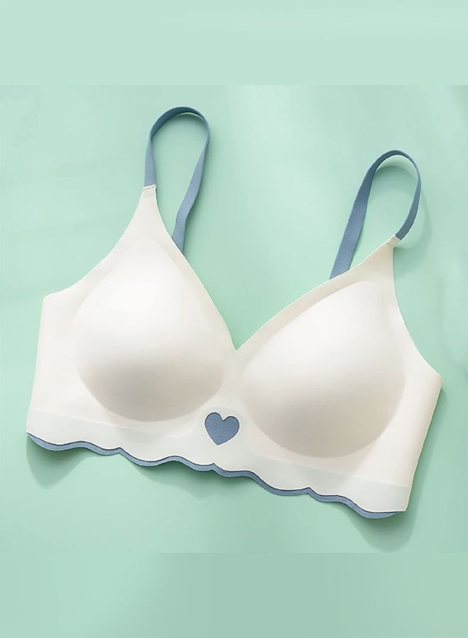 MARGOUN Women's Medium Sports Bra Strong Support Seamless Lace Non-Slip Sports Bra Daily Wear Bra Without Underwire Classic Soft Bra for Yoga Sports Bustier White  - Image 1