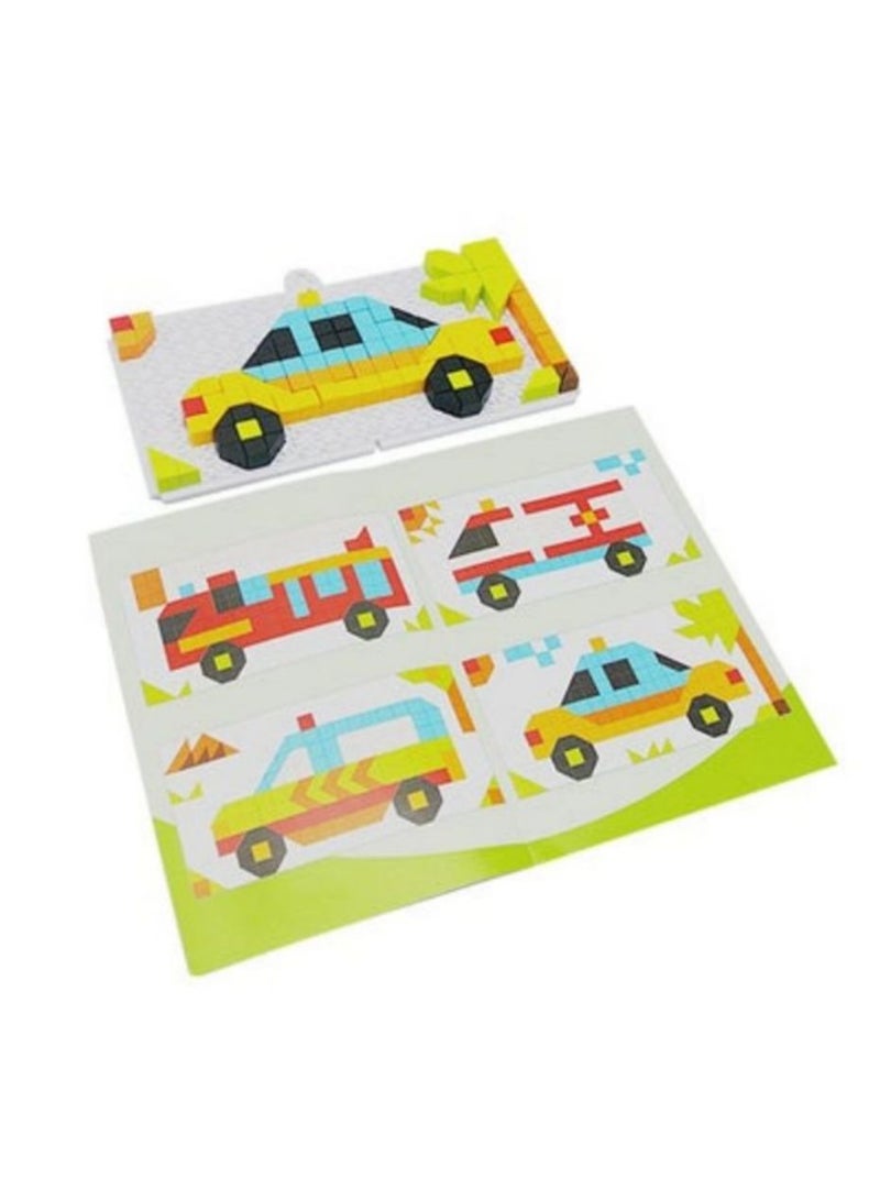 Building Blocks Toy Set, 4 in 1 Brick Puzzle Blocks, Stacking Block Sets, BPA-Free Block Toys in Car Shape, for Kids Boys Girls 3+ Years - Image 4