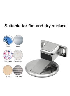 Shrux Magnetic Door Stopper Stainless Steel Door Holder with Double Sided Adhesive Tape or Hardware Screws Morden Design Heavy Duty Steel Door Stop for Home Office  - Image 5