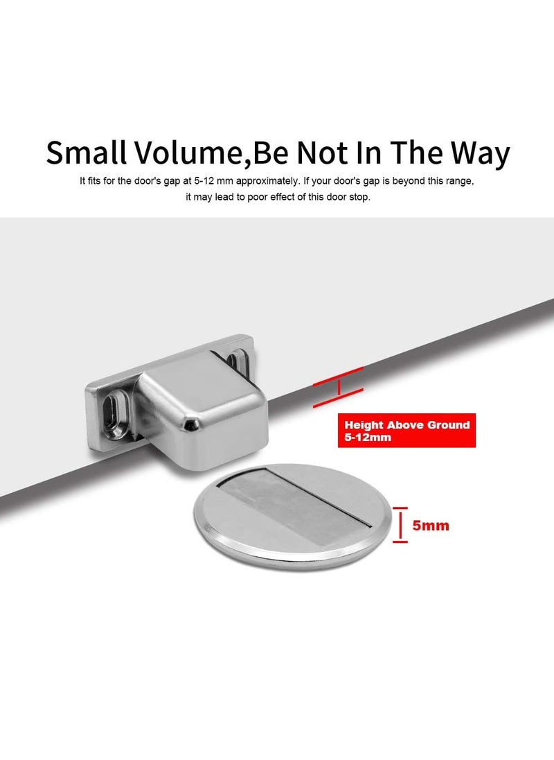 Shrux Magnetic Door Stopper Stainless Steel Door Holder with Double Sided Adhesive Tape or Hardware Screws Morden Design Heavy Duty Steel Door Stop for Home Office  - Image 4