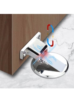 Shrux Magnetic Door Stopper Stainless Steel Door Holder with Double Sided Adhesive Tape or Hardware Screws Morden Design Heavy Duty Steel Door Stop for Home Office  - Image 1
