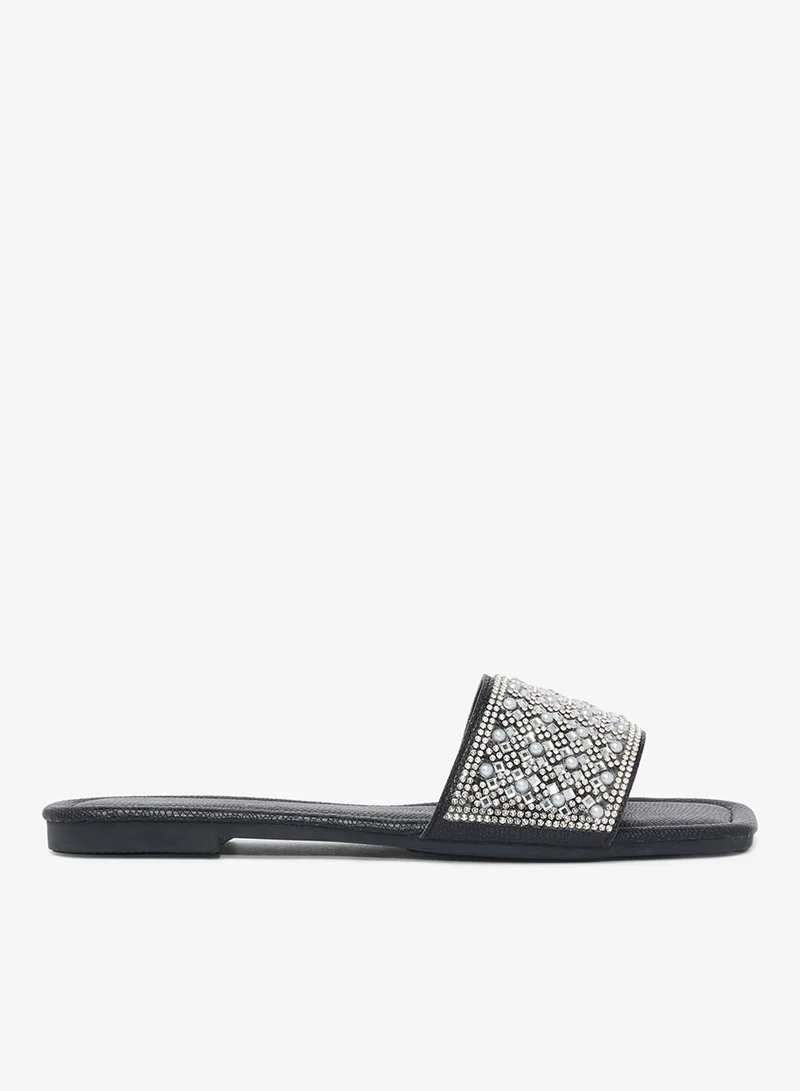 Khizana Silver Embellished Detailed Flat Sandals