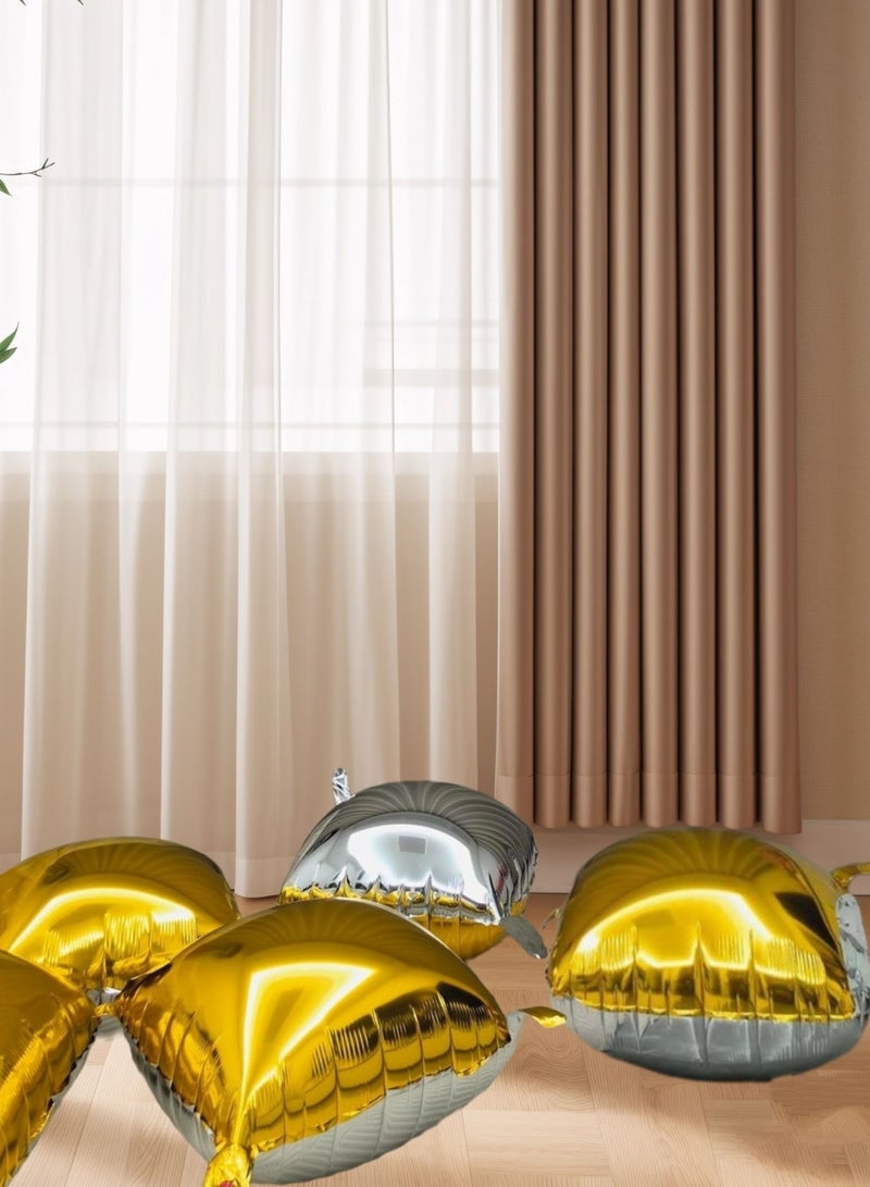 25 قطعة من البالونات المربعة المزدوجة، بالونات من رقائق معدنية مربعة ذهبية وفضية، خلفية جدارية، (19 بوصة) لحفلات توديع العزوبية، الزفاف، الذكرى السنوية، ديكور خلفية لحفلات أعياد الميلاد - Image 3