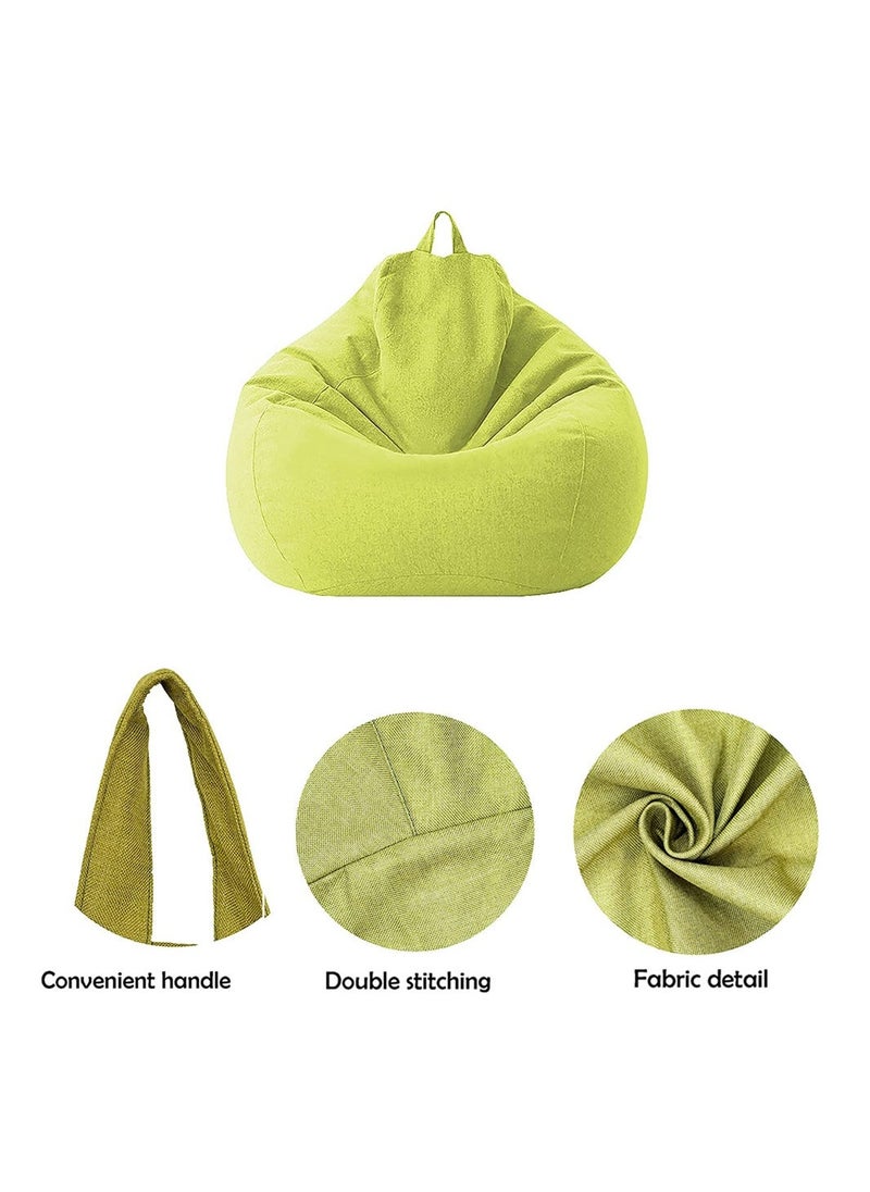 SYOSI Bag Chair Cover, Sofa Bean Bag Sofa Cover, Cloth Cover without Filler, Soft Cotton Linen, Sack Bean Bag for Adults, Kids, Teens Green - Image 2