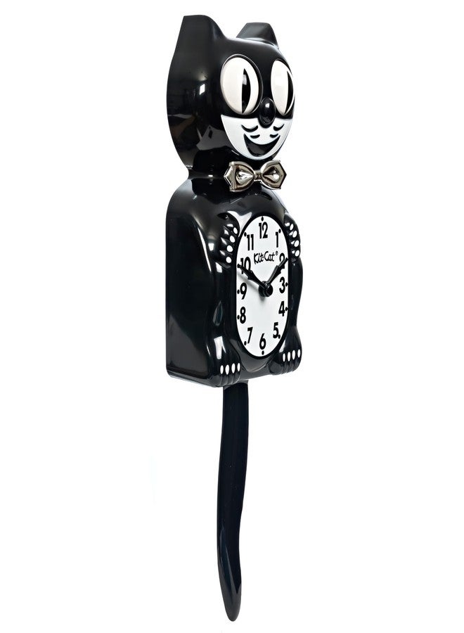 Kit Cat Klock Kit-Cat Tuxedo Clock, Limited Edition Anniversary, Black with Chrome Bow Tie, Classic Moving Eyes and Tail - Image 3