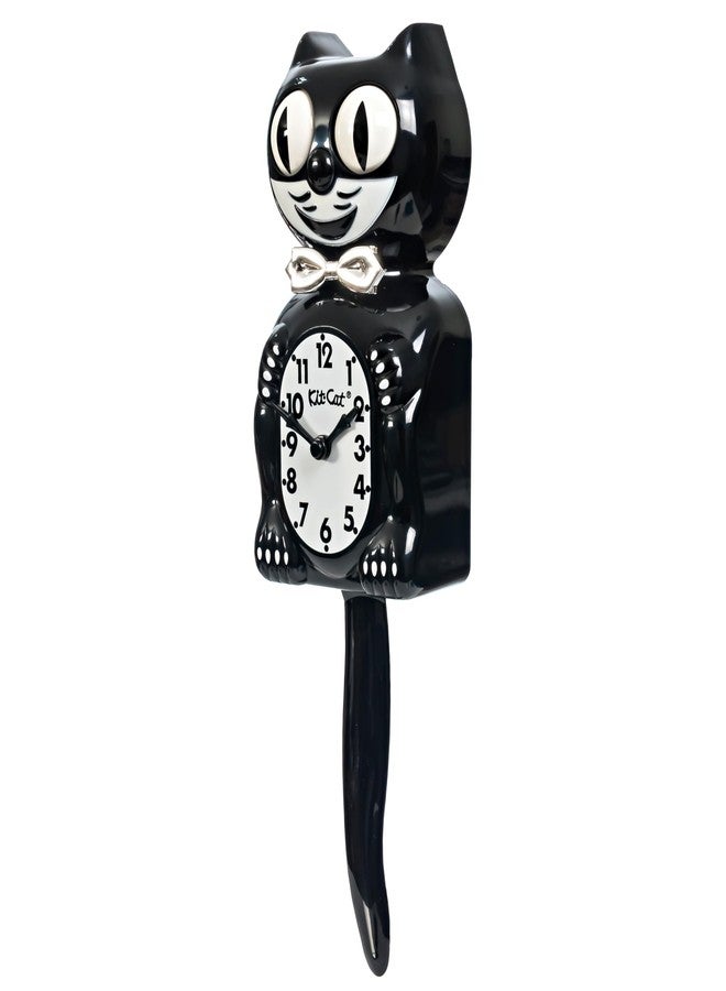 Kit Cat Klock Kit-Cat Tuxedo Clock, Limited Edition Anniversary, Black with Chrome Bow Tie, Classic Moving Eyes and Tail - Image 5