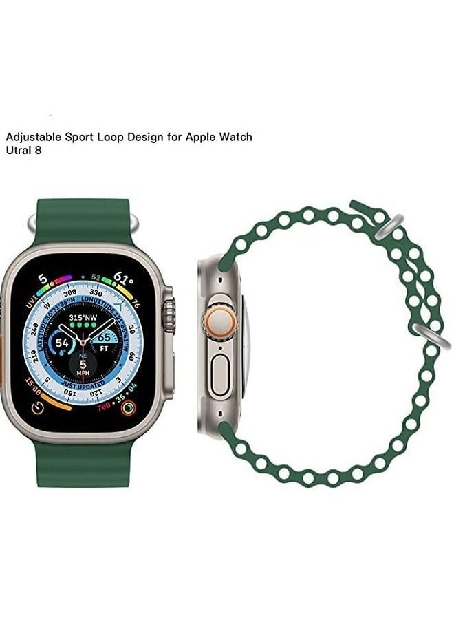 Generic - Silicone Strap For Apple watch Ultra 49mm -Green - Image 1
