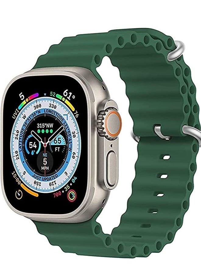 Generic - Silicone Strap For Apple watch Ultra 49mm -Green - Image 1