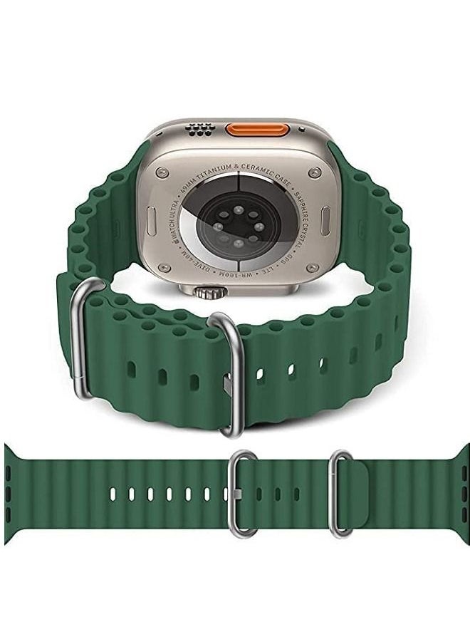 Generic - Silicone Strap For Apple watch Ultra 49mm -Green - Image 1