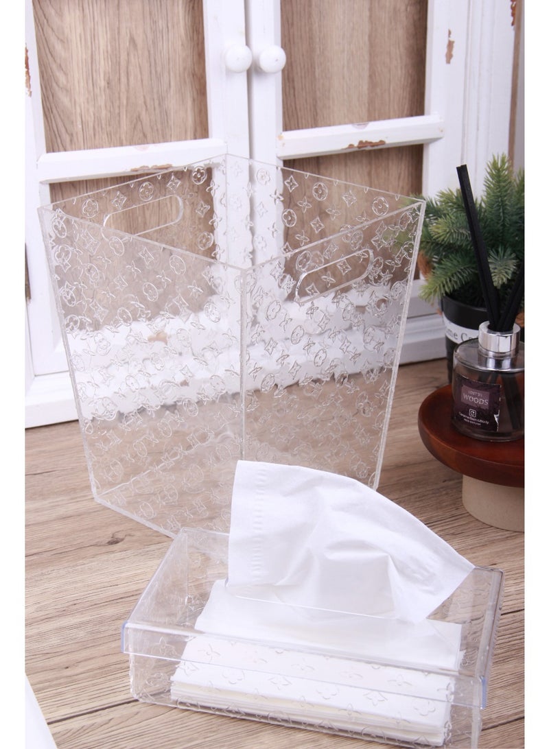 Tissue box and wastebasket set .  - Image 3