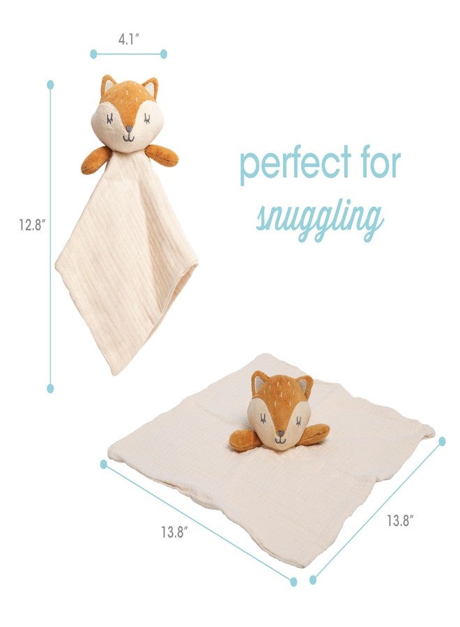 Pearhead Fox Security Blanket, Soft Baby Lovey for Babies, Snuggle Toy Stuffed Animal, Newborn Infant and Toddler Security Toy, Baby Boy or Baby Girl Lovie, New Baby Gift, Cotton Muslin Fox Lovey - Image 3