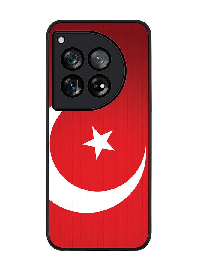 Rugged Black edge case for OnePlus 12R / OnePlus Ace 3 5G, Slim fit Soft Case Flexible Rubber Edges Anti Drop TPU Gel Thin Cover -  Flag Of Turkey