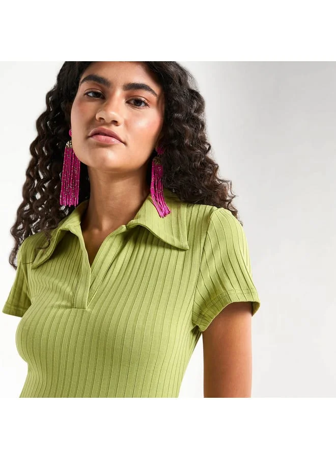 Splash FAV Ribbed Polo Midi Dress