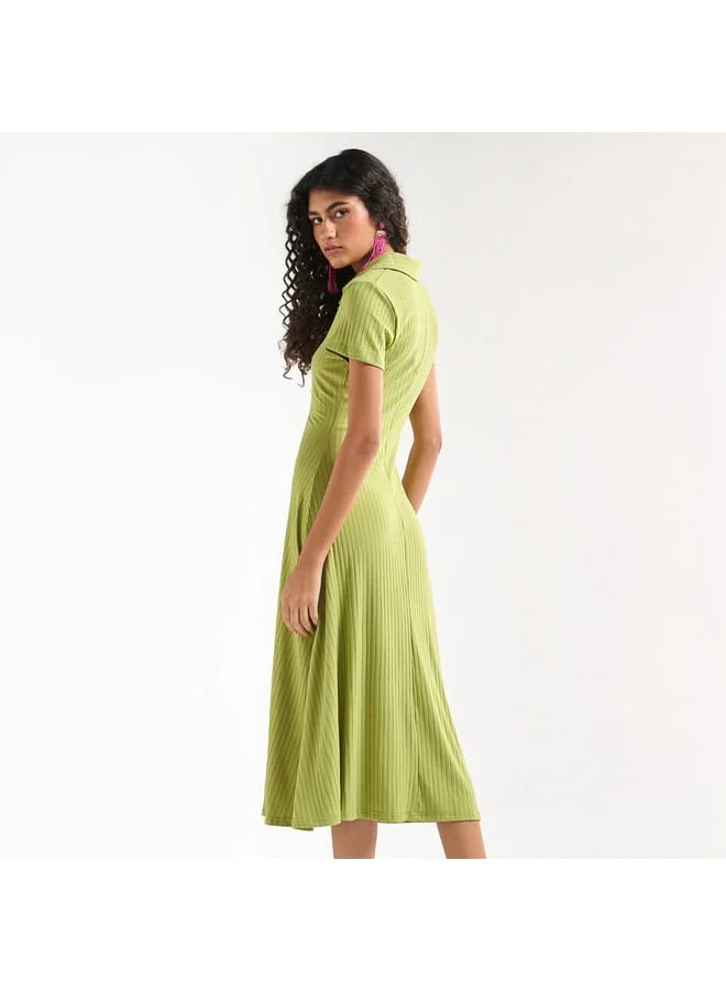 Splash FAV Ribbed Polo Midi Dress
