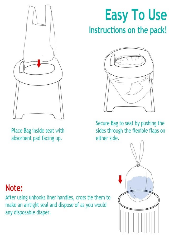 kimitimi Disposable Portable Potty Liner Bags with Super Absorbent Pads - Universal Fit for Most Potty Training Chairs, Outdoors Travel Baby Toilet Liners Leak-Proof for Home & Travel - 36 Packs - Image 3