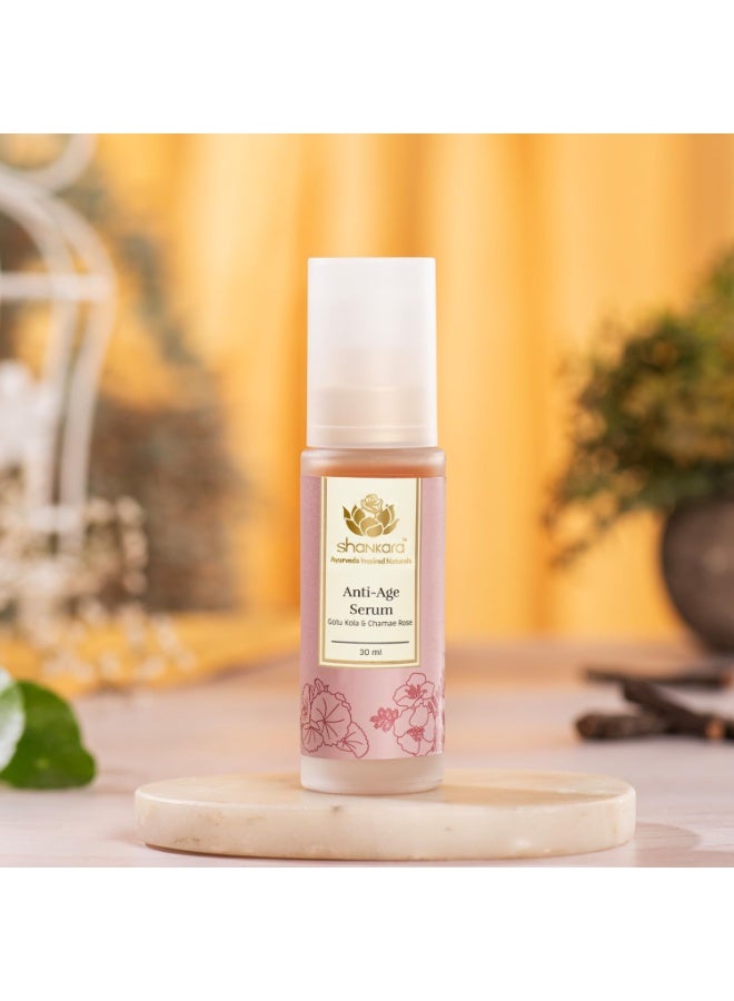 Shankara Anti Age Luxury Serum with Gotu Cola & Bakuchi for Dry & Dehydrated Skin| Face Serum for Improving Skin Elasticity & Natural Skin Renewal | Ayurvedic Age Defying Formula for Youthful & Healthy Skin | For All Skin Types-30ml - Image 4