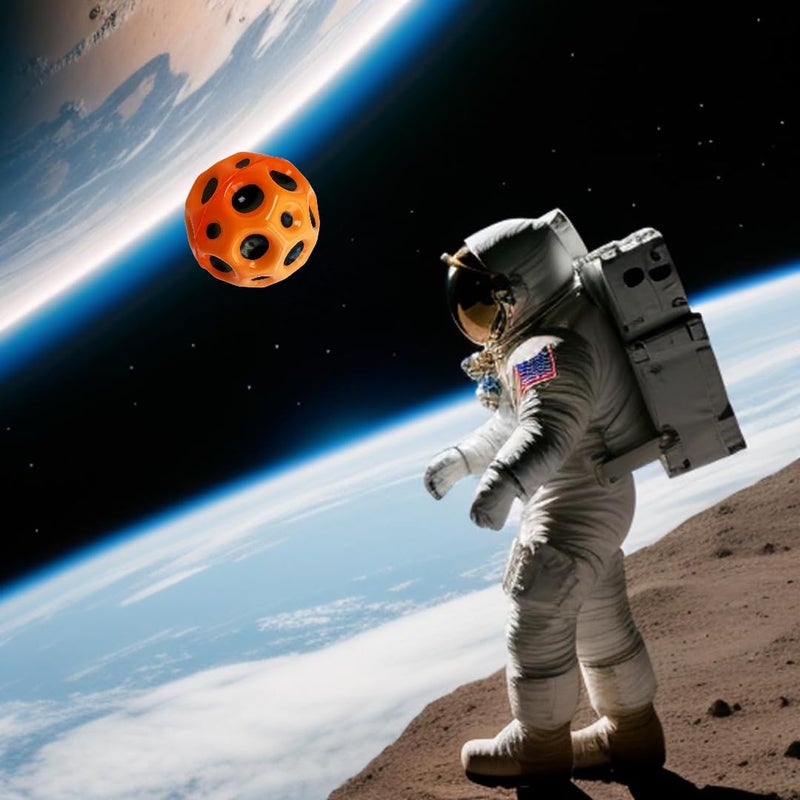 Buko Super Infinity Crazy Bounce Moon Ball: Ultimate Grip and Catch, Enhances Hand-Eye Coordination (Pack of 2 (Orange-Yellow) - Image 4