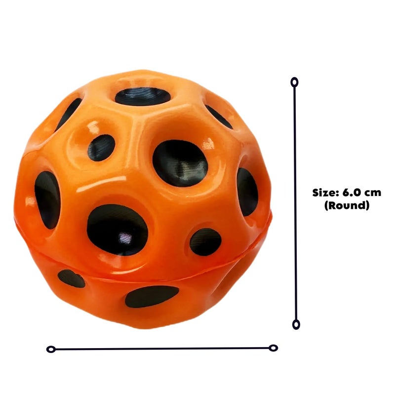 Buko Super Infinity Crazy Bounce Moon Ball: Ultimate Grip and Catch, Enhances Hand-Eye Coordination (Pack of 2 (Orange-Yellow) - Image 3