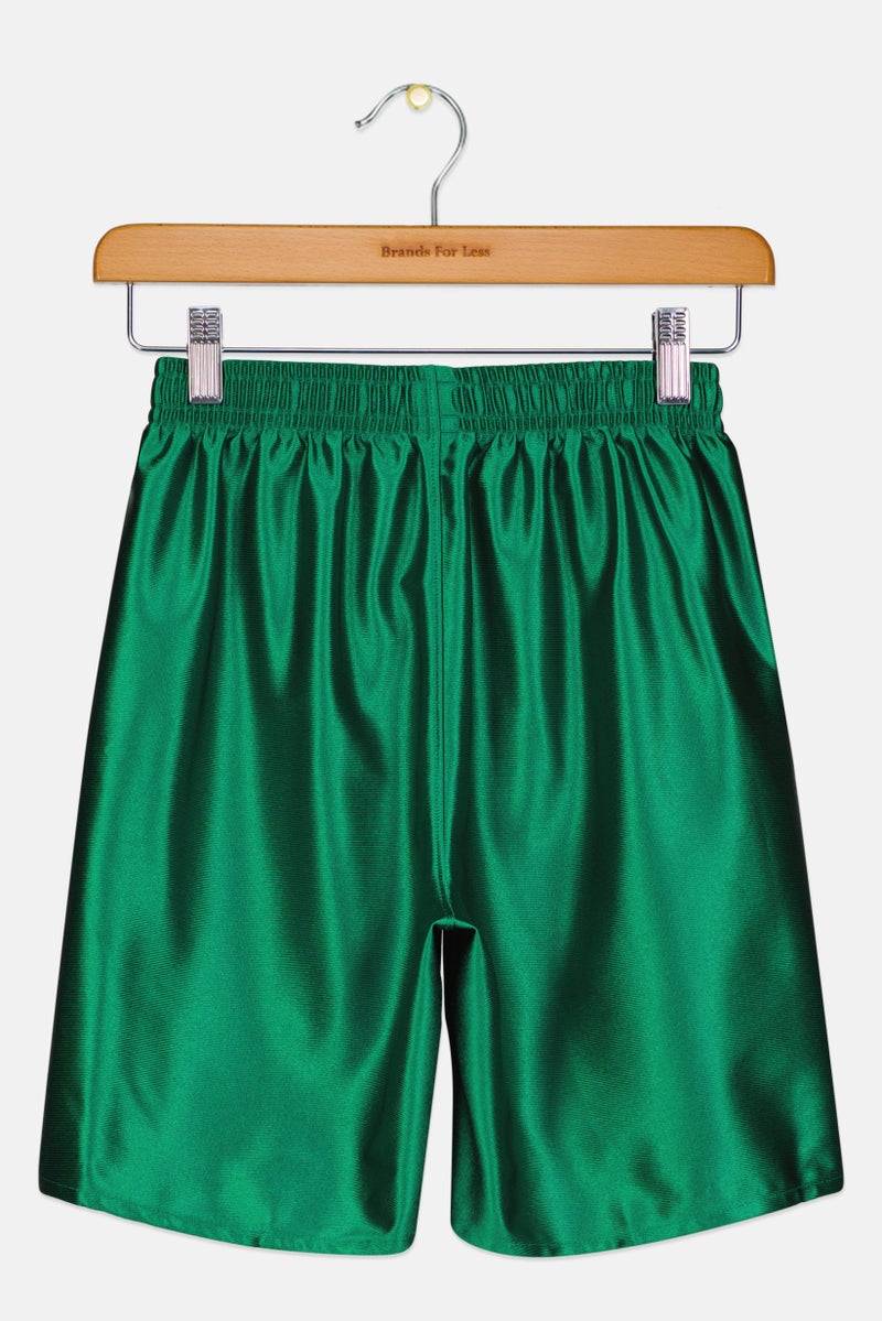 PUMA Kids Boy Brand Logo Shorts, Green - Image 2