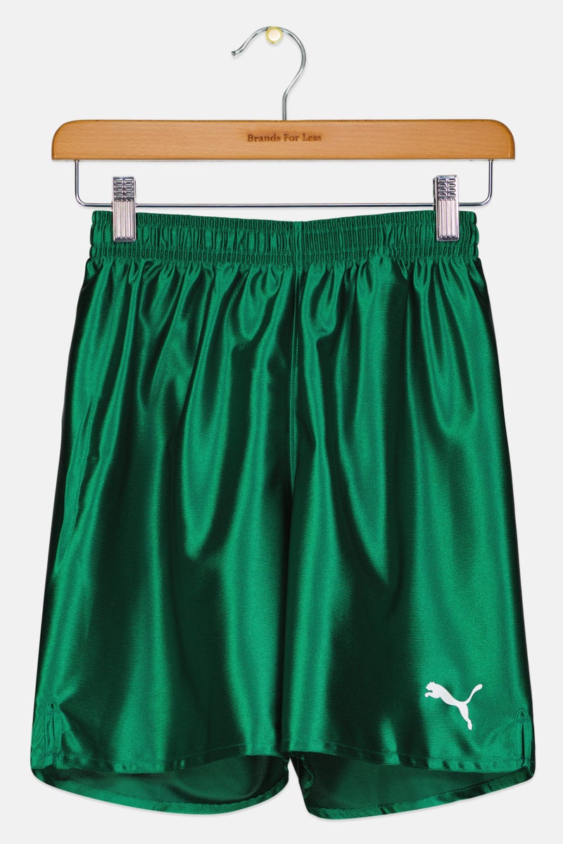 PUMA Kids Boy Brand Logo Shorts, Green - Image 1