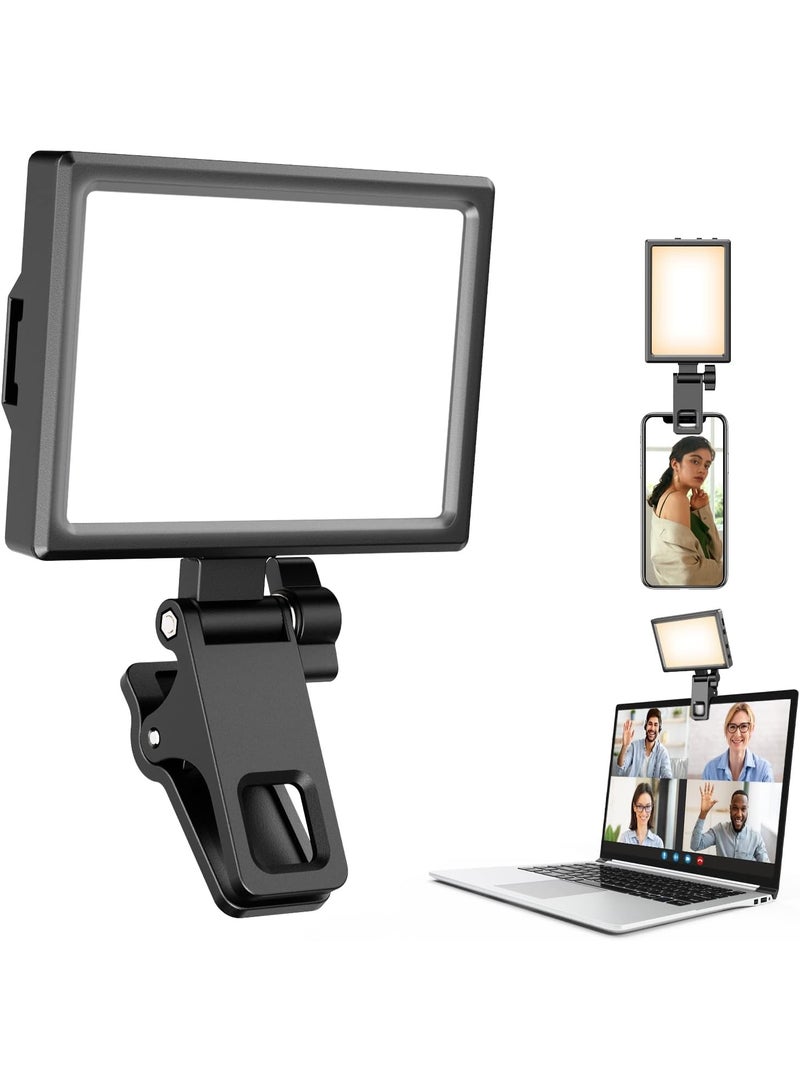 Rechargeable Selfie Ring Light with Clip – LED Lighting for Mobile, Laptop, Tablet, and PC – Perfect for Photos, Video Calls, Zoom, and Makeup