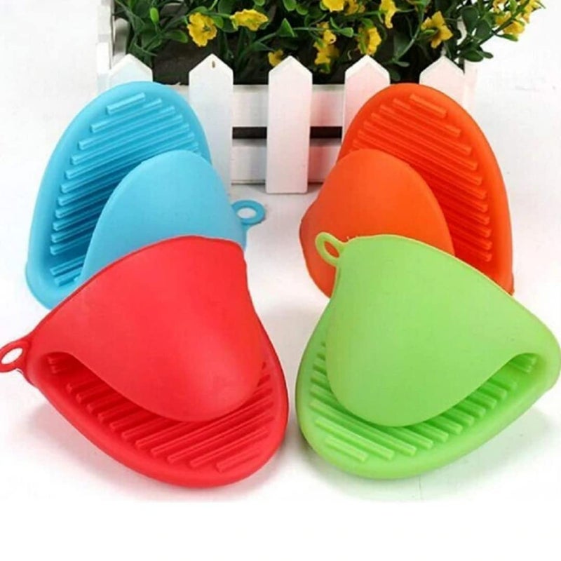 SHOPOHUBZ Mini Oven Mitt Gloves Silicon Heat Resistant Oven Mitts Microwave Oven Hand Gloves Kitchen Heat Resistant Solution Finger Protector Pot Holder for KitchenCooking Baking  - Image 2