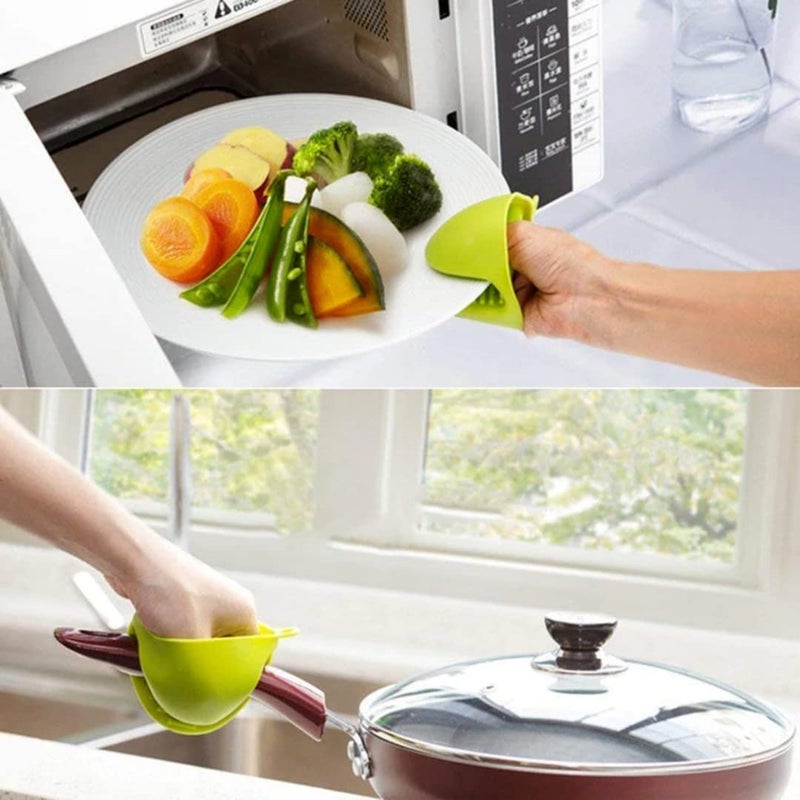 SHOPOHUBZ Mini Oven Mitt Gloves Silicon Heat Resistant Oven Mitts Microwave Oven Hand Gloves Kitchen Heat Resistant Solution Finger Protector Pot Holder for KitchenCooking Baking  - Image 5