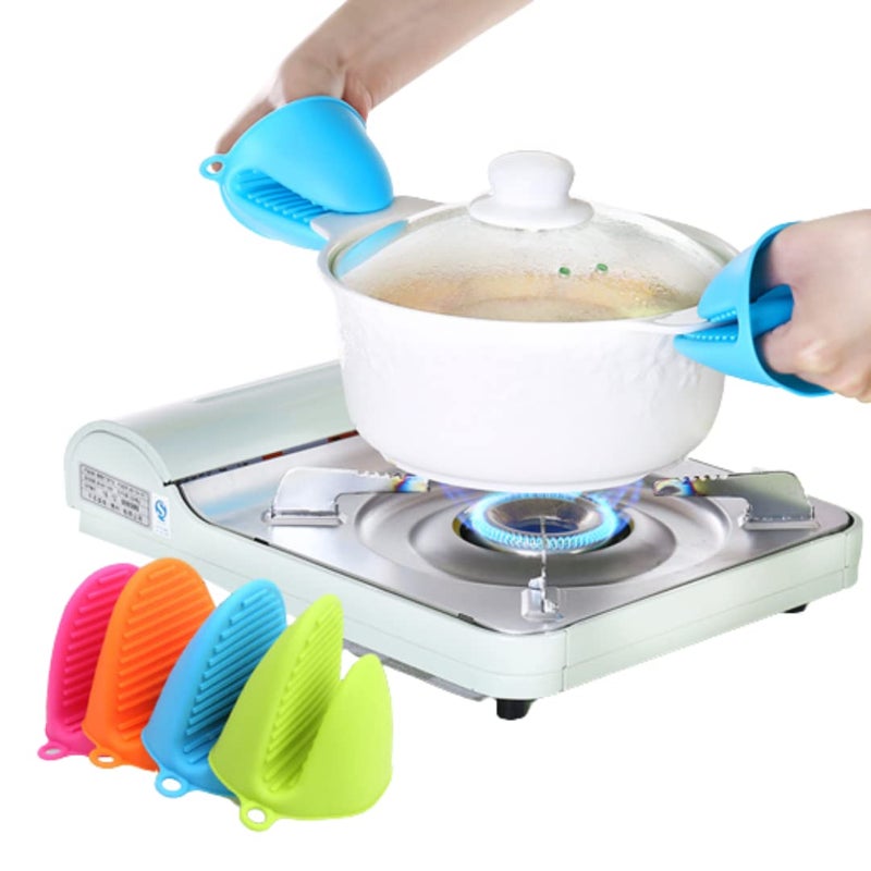 SHOPOHUBZ Mini Oven Mitt Gloves Silicon Heat Resistant Oven Mitts Microwave Oven Hand Gloves Kitchen Heat Resistant Solution Finger Protector Pot Holder for KitchenCooking Baking  - Image 1