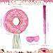 Suilung Pink Donut Piata with String Bat and Blindfold Multicolor Colorful Small Piata for Reveal Shower Donut Grow up Theme Party Birthday Anniversary Party 126 x 126 x 315 Inch - Image 4