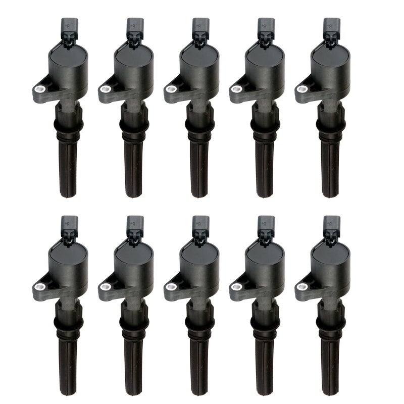 MAS Set of 10 Ignition Coils Pack Compatible with Ford Super Duty E350 E450 F250 F350 F450 F550 F53 Excursion 68L V10 Replacement For 3W7Z12029AA DG508