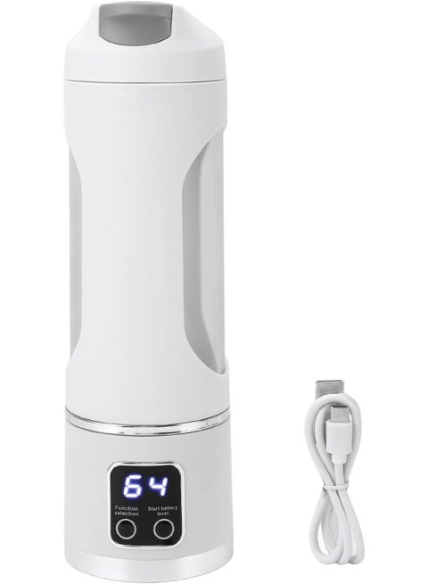 خلاط محمول قابل لإعادة الشحن عبر منفذ USB، سعة 450 مل، مزود بـ 12 شفرة، لصنع العصائر الشخصية، عصارة لاسلكية بشاشة رقمية، خلاط سفر خالٍ من مادة BPA، مثالي للمشروبات المخفوقة والفواكه والثلج.