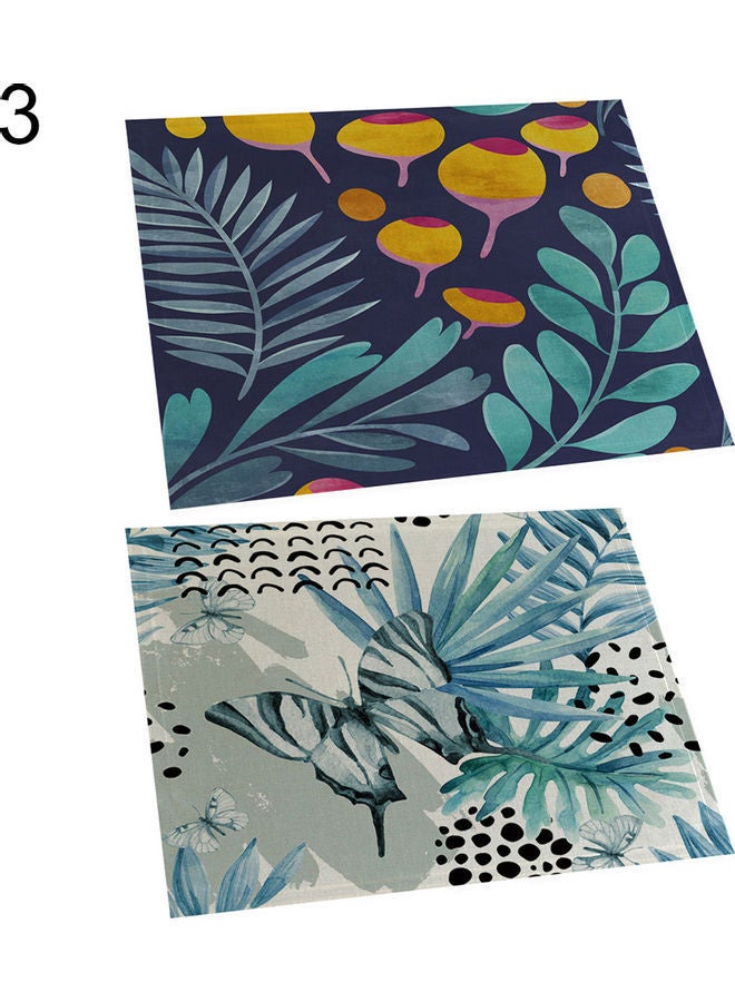 نيبمينينت طقم بساط بطبعة أوراق شجر مكون من قطعتين متعدد الألوان