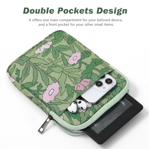 Dadanism 6-7 Inch Universal Padded Sleeve for 7" Colorsoft Signature Edition eReader 2024 and 6" eReader Book, Protective Sleeve Pouch Bag Carrying Case for Kobo E-Reader, Papaver Rhoeas - Image 4