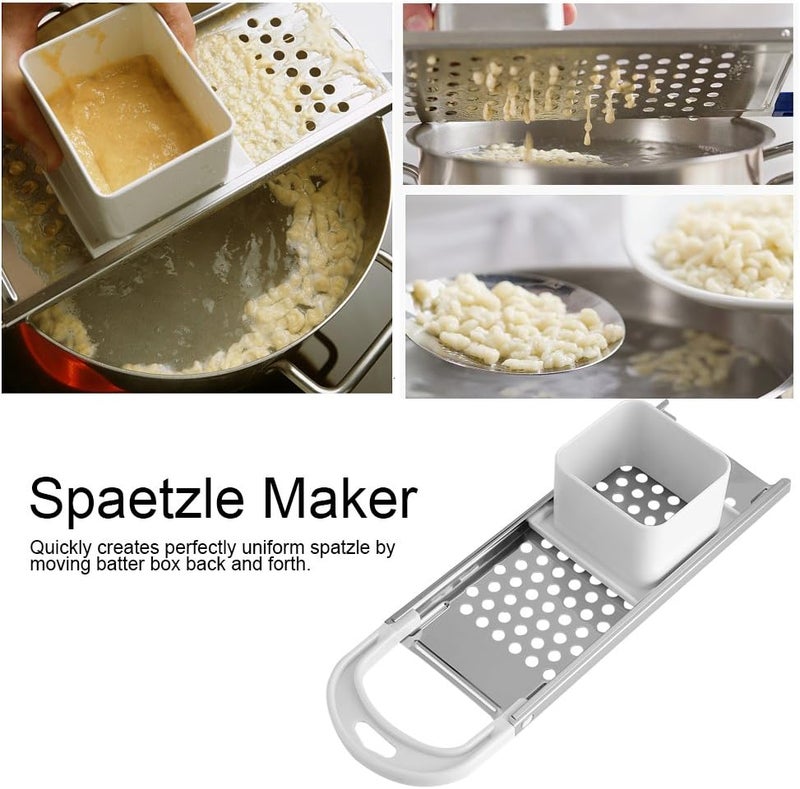 كلاراكو صانعة سبايتزل من الفولاذ المقاوم للصدأ، أداة صنع زلابية المعكرونة، صانعة سبايتزل من الفولاذ المقاوم للصدأ، أداة طبخ المعكرونة، صانعة نودلز البيض - Image 4