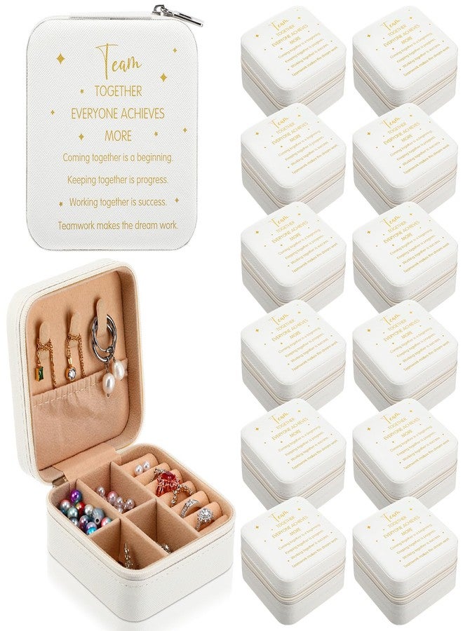 Kenning 12 Pack Retirement Gifts for Women White Travel Jewelry Boxes Happy Retirement Gifts Small Jewelry Case Organizer for Women Teacher Nurse Coworker(White,Employee Appreciation) - Image 1