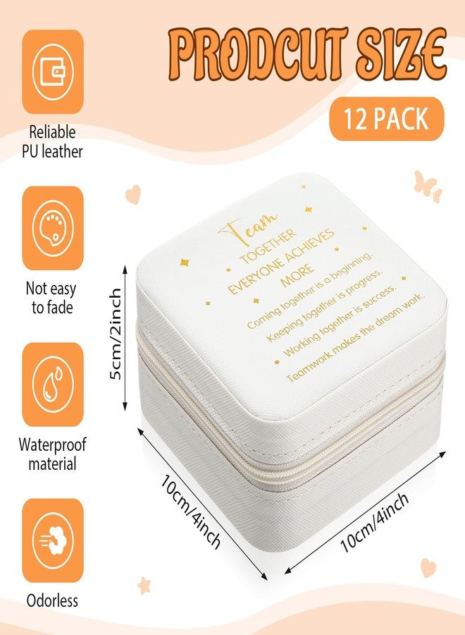 Kenning 12 Pack Retirement Gifts for Women White Travel Jewelry Boxes Happy Retirement Gifts Small Jewelry Case Organizer for Women Teacher Nurse Coworker(White,Employee Appreciation) - Image 2