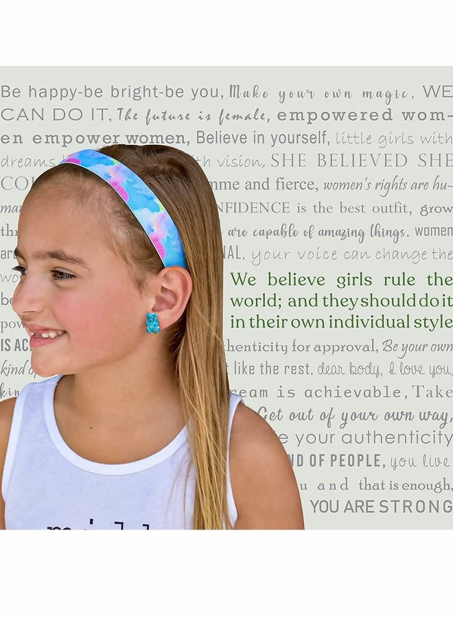 Colorful Tie-Dye Headbands Set for Girls - Adjustable Hair Bands for Kids, Stretchy Head Band for Teens, Non-Slip Design, Perfect Birthday Party Gift - Image 4
