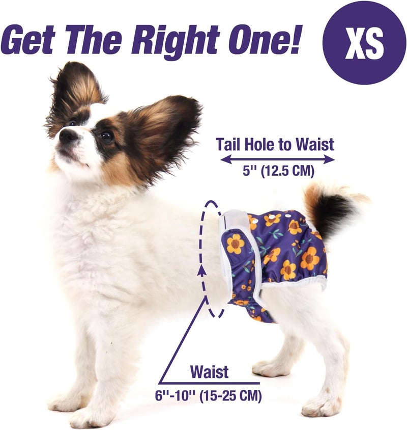 Pet Soft Reusable Dog Nappies Female - Xsmall Washable Period Dog Puppy Diapers, Incontinence Dog Nappy Pants 3Pack - Image 4