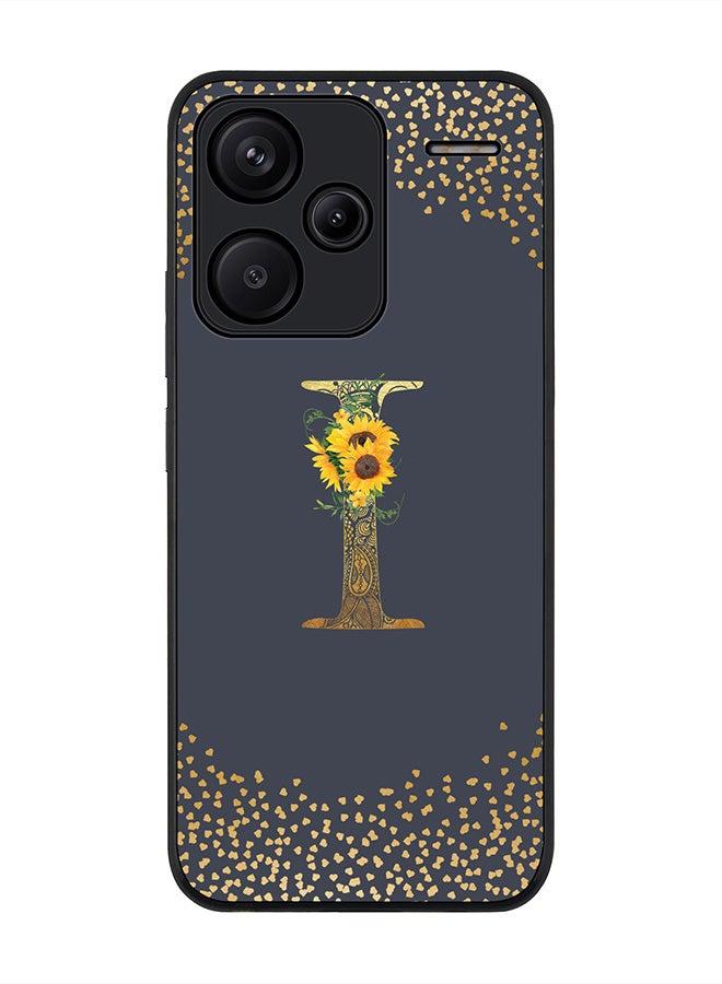 Stylizedd Rugged Case for Xiaomi Redmi Note 13 Pro Plus Case Cover- Custom Monogram Initial Letter Mandala Floral Pattern Alphabet - I(Grey) - Image 1