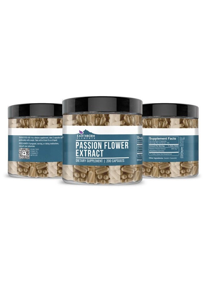 earthborn elements Passion Flower Extract 200 Capsules, Pure & Undiluted, No Additives - Image 2