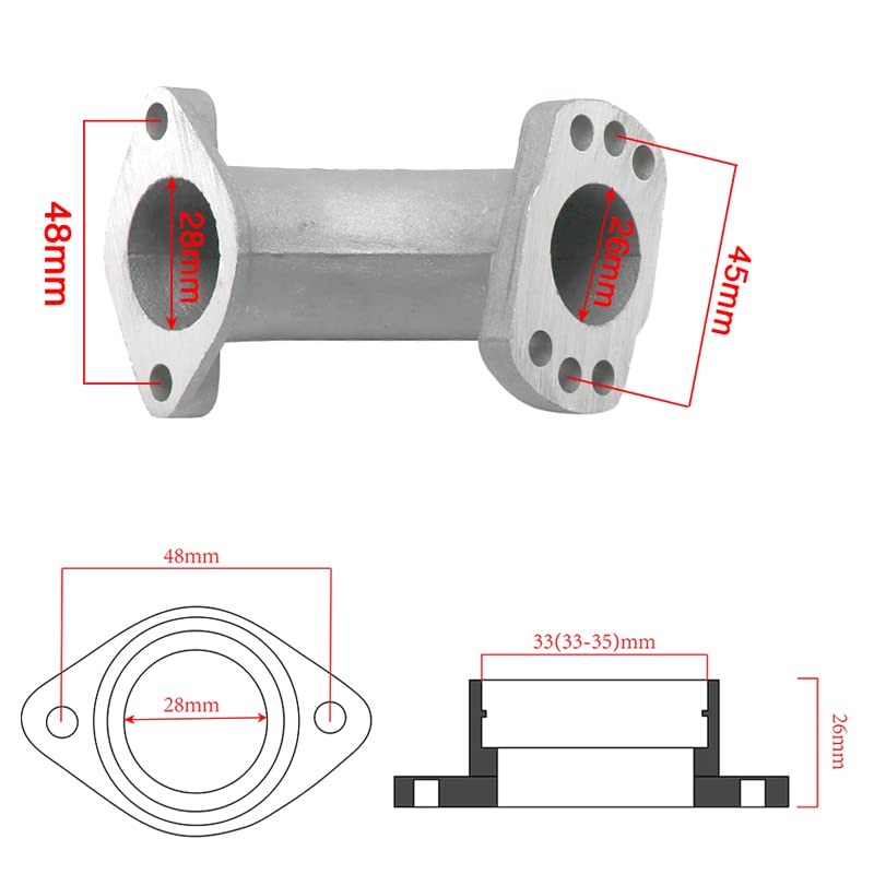ZSDTRP Carburator Intake Adapter Pipe Inlet Manifold For Carb VM22 VM24 PE24 PE26 PE28 PZ19 PZ26 Gx200 PWK21-30 Porous installation Pit Dirt Bike (Adapter) - Image 2