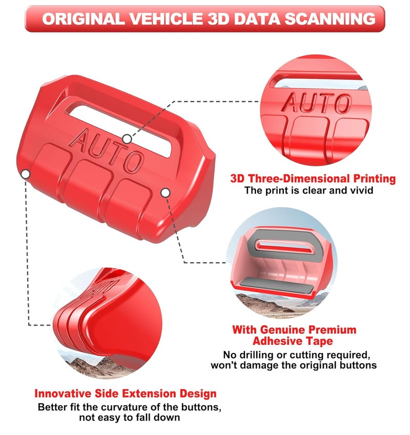 Eamplest Fits for Jeep JL 4 PCS Upgrade Window Switch Button Cover Compatible with Jeep Wrangler JL JLU 2024 2023 2022 2021 2020 2019 2018 & Gladiator JT 2020-2024 Interior Accessories(Bright Red) - Image 2