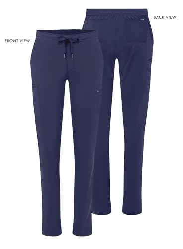 Adar Uniforms Addition Scrubs for Women - Skinny Leg Cargo Drawstring Pants - A6104 - Navy - L - Image 5