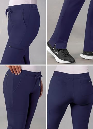 Adar Uniforms Addition Scrubs for Women - Skinny Leg Cargo Drawstring Pants - A6104 - Navy - L - Image 4