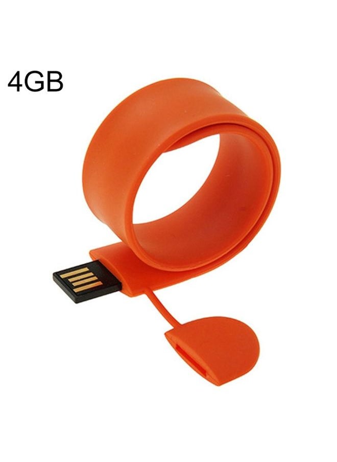 BURAQ Silicone Bracelet USB Flash Disk with 4GB Memory(Orange)  - Image 1