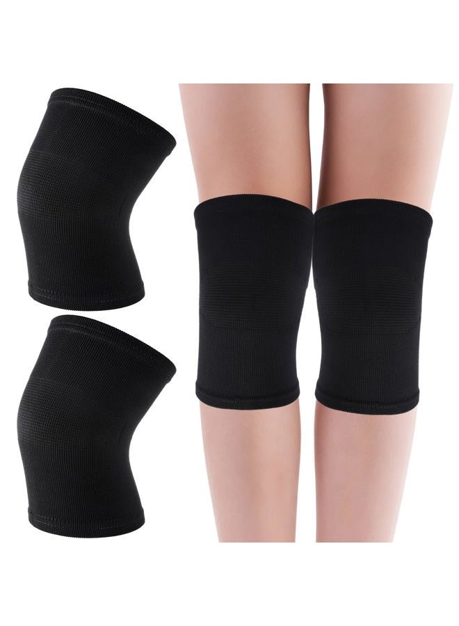 WLLHYF Kids Knee Sleeve Brace 1 Pair Children Knee Support Pad Breathable Elastic Soft Knee Protectors for Kids Child Girls Boys Teens Basketball Volleyball Sports (Medium) - Image 2
